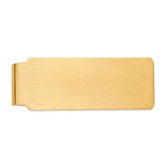 Men's 14k Yellow Gold Satin Fold-Over Money Clip - Picture 1 of 4